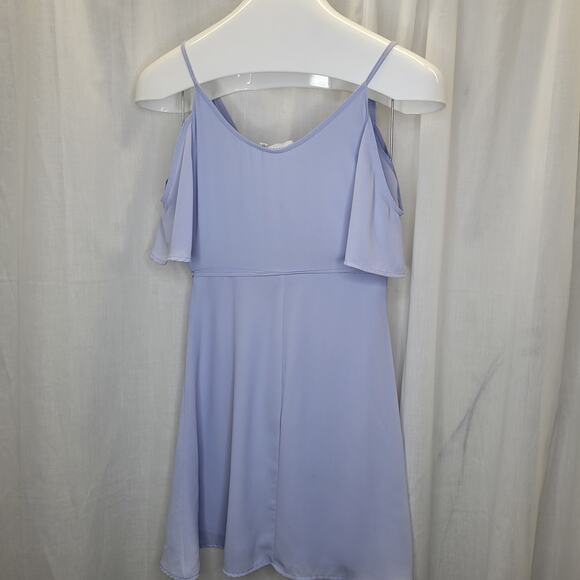 LUSH Periwinkle Cold Shoulder Wrap Dress, XS - Picture 2 of 8